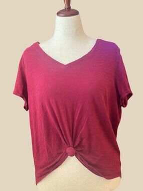 Old Navy Burgundy Knot Front Tee XL